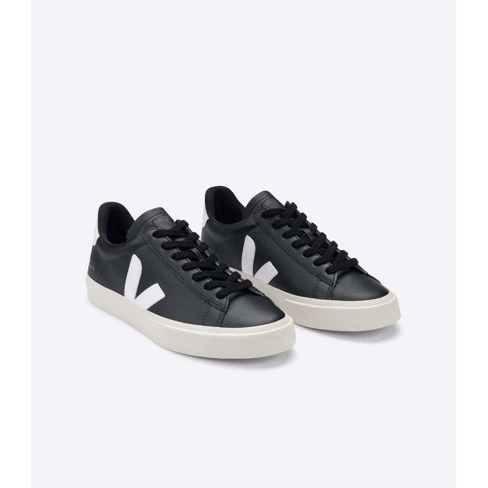 Low Tops Sneakers ανδρικα Veja CAMPO CHROMEFREE Black/White | GR 294TCE